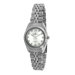 Women's Crystal Marker Ribbed Bezel Bracelet Watch in Silver Tone