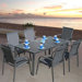 Capri Rectangular Table and 6 Stacking Armchairs Set