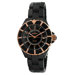Women's Swarovski Crystal Dial Watch in Black with Gold Tone Hands