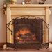 Pinecone 3 Panel Cast Iron Fireplace Screen