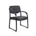 Leather Sled Base Side Chair with Arms