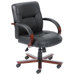 Mid-Back Italian Leather Office Chair