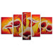 Hand Painted "Singing Lilies" 5-Piece Canvas Art Set