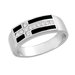 Sterling Essentials Sterling Silver Cubic Zirconia and Black Onyx Cross Ring