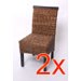 Korbstuhl "M45" in Braun mit dunklen Beinen (2er Pack)