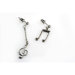 8th Note  and G Glef Earrings in Silver