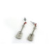 Guitar Earrings in Silver with Red Stars