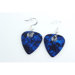 Guitar Pick Earrings with Silver Swirled Charm