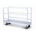 Narrow Tall End Truck, Phenolic Casters, 2 Fixed and 2 Swivel, 2 Uprights