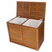 Spa Teak Large Double 2 Section Hamper