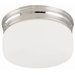 2 Light  Flush Mount with White Opal Glass