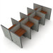 Privacy Workstation Panel System, 2 x 4 Configuration with Vinyl Panels