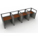 Privacy Workstation Panel System, 1 x 4 Configuration, with Polycarbonate Panels