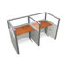 Privacy Workstation Panel System, 1 x 2 Configuration, with Polycarbonate Panels