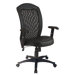 High-Back Leather Office Chair with Arms