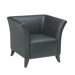 Leather Lounge Chair with Open Wing