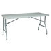 5' Resin Multi Purpose Center Fold Table with Wheels