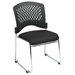 Plastic Back SpringFlex Fabric Seat Visitors Office Chair with Chrome Frame Sled Base, Gangable and Stackable, 4 Pack
