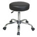 Chrome Finish Backless Drafting Chair with Vinyl Seat