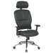 Space Seating Mid-Back Leather Managerial Chair with 2-Way Adjustable Headrest