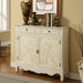 Hand Painted Two Door Console in Distressed White