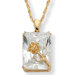 Gold Plated Cubic Zirconia Rose Pendant