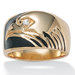 Gold Plated Men's Cubic Zirconia Eagle Ring