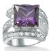 Sterling Silver Purple Cubic Zirconia Ring