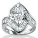 Platinum/Silver Cubic Zirconia Channel Ring Set