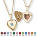 Goldtone Simulated Birthstone Heart Locket