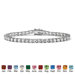 Silvertone Round Birthstone Tennis Bracelet