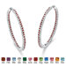 Silvertone Birthstone Inside-Out Hoop Earrings