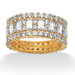 Gold Plated Cubic Zirconia Eternity Band