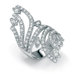 Silvertone Cubic Zirconia Crossover Ring