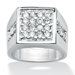 Platinum Plated Men's Cubic Zirconia Ring
