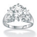 Platinum/Silver Square Cubic Zirconia Accent Ring
