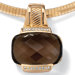 14k Gold Plated Smoky Quartz and Cubic Zirconia Pendant/Enhancer