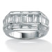Men's Cubic Zirconia Platinum / Sterling Silver Ring