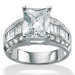 Cubic Zirconia Platinum / Sterling Silver Ring