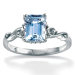 Octagon-Cut Aquamarine Ring