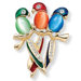 Brass Cat's Eye and Crystal Parrot Pin