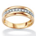 Men's 10k Gold Round Diamond Wedding Band Ring