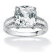 Gold Cushion Cubic Zirconia Ring