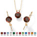 10k Yellow Gold Rond Cut Birthstone Jewelry Set