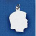 Ladies ID Drop Stainless Steel silhouette Girl with Jewelry