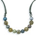 Sterling Silver 17 Inch+2 InchLeather and Agate Necklace