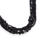 Sterling Silver 18 Inch+3 InchMultistrand Black Onyx And Glass Bead Necklace - 18 Inch