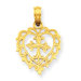 14k Cross In Heart Pendant