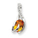 14k White Gold Citrine and Diamond Pendant