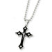 Stainless Steel CZ Enameled Cross PendantNecklace - 20 Inch
